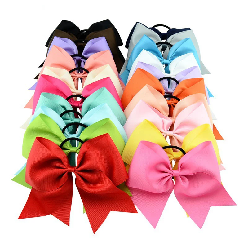 free shipping 20 plain colors ribbon cheer leader hair bow with elastic loop hair band for baby girl, Picture/custom
free shipping 20 plain colors ribbon cheer leader hair bow with elastic loop hair band for baby girl, Picture/custom