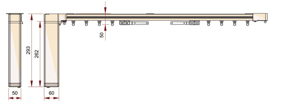 Keco motorized curtain system with drapery motor KA60C by switch control for automatic curtain rail for smart hotel automation
