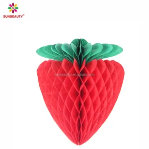 strawberry shape fruit honeycomb tissue paper party decoration
