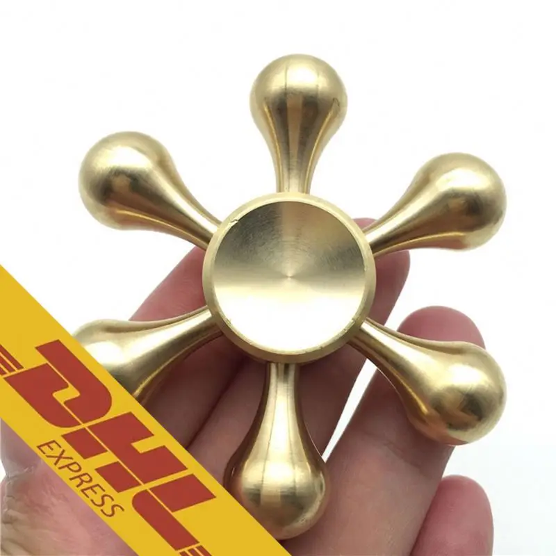 

Brass Hexagonal Drop-shaped Fidget Spinner Hexa-spinner EDC Anti-stress Metal Hand Spinners Decompression Toys
