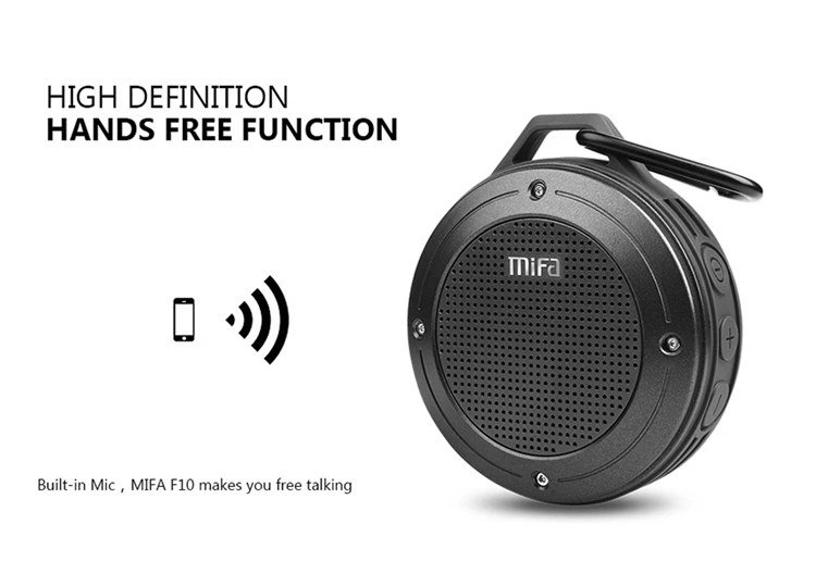 MIFA F10 Outdoor Wireless Bluetooth 4.0 Stereo Portable Speaker Built-in mic Shock Resistance IPX6 Waterproof Speaker with Bass - ANKUX.COM
