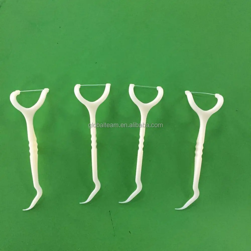 y shape dental floss pick with long handle