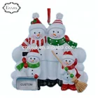 Family Polyresin Ornament Polyresin Personalized Our Family Christmas Snowman Xmas Ornaments For Home Decoration