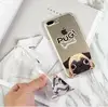 Pug dog cartoon silicone cute animal clear transparent soft tpu relief back case cell phone case for Iphone X 78 plus 6,6 plus