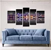 5PCS Unframed City Night Art Pictures Landscape Wall Painting On Canvas Prints Modern Home Decor Paintings NO FRAME Bedroom