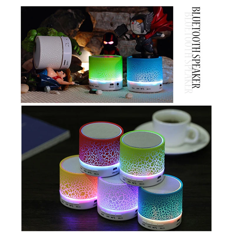 best selling mini crack speaker colorful LED Blue tooth wireless portable Speaker A9 - ANKUX.COM
