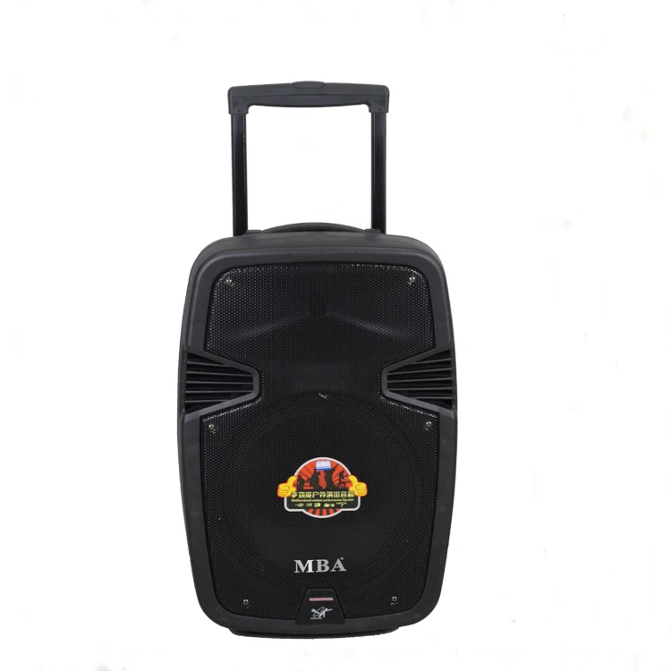 MBA 12 inch Active Portable PA Speaker System multimedia high power trolley speaker with usb,sd card,fm radio,remote - ANKUX.COM