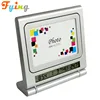 Fying Digital desk table alarm weather station clock with photo frame for desk and table