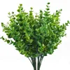 Artificial Shrubs Fake Plastic Greenery Plants Eucalyptus Leaves Bushes Flowers for Outside Home Garden Office Verandah Decor