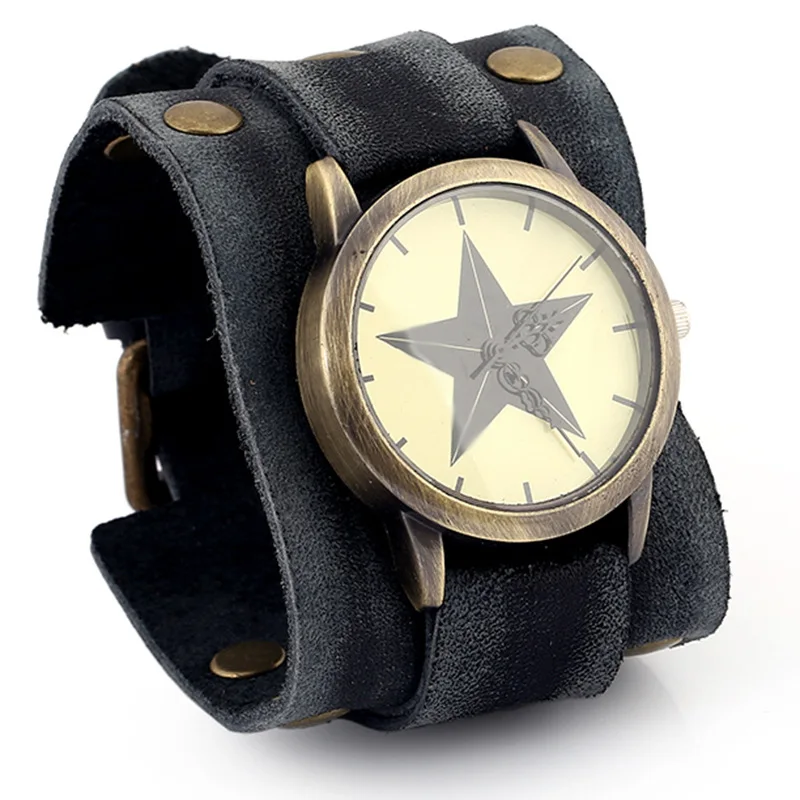 Hot Sale Retro Luxury Stylish New Style Punk Rock Brown Big Wide Leather Bracelet Cuff Men Watch Cool Man Wrist
Hot Sale Retro Luxury Stylish New Style Punk Rock Brown Big Wide Leather Bracelet Cuff Men Watch Cool Man Wrist