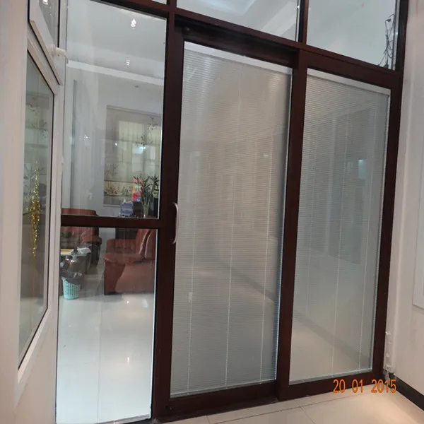 Good Price Aluminum Horizontal Blinds Sliding Glass Doors (wjasd680