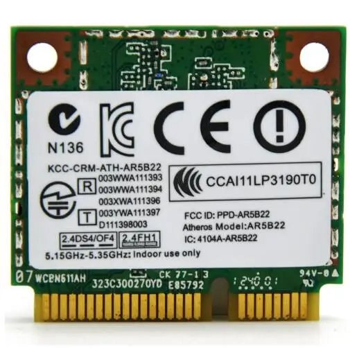 Atheros AR5B22 AR9462 двухдиапазонный 300 Мбит/с беспроводной мини PCI-e WiFi адаптер PCI express WLAN карта + Bluetooth 4,0