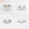 SLand Jewelry Manufacturer Low MOQ wholesale DIY engraving 925 Sterling Silver Plain Adjustable Finger Band Ring for Men Women