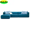 modern sofa bright-colored sofa set, blue modern corner sofa