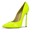 2019 Pointed Toe Neon High Heel Woman Pumps Shoes Dress Shoes For Wedding Party