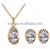 necklace set inlay crystal and a big rhinestone gold plated jewelry set