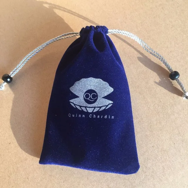 custom mini velvet drawstring pouch with logo printing