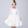children girl latest long sleeve girls white lace flower girl dress for wedding