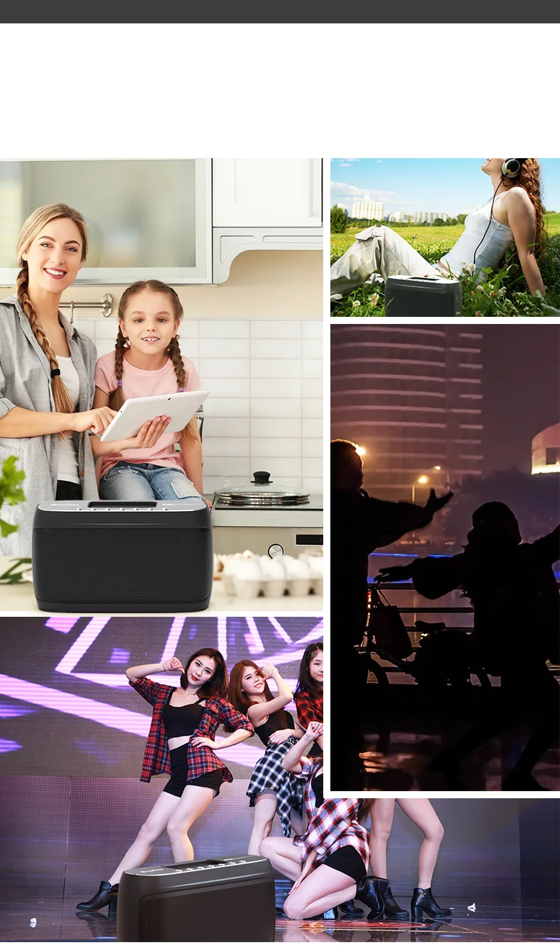 OneDer D1 Hi-Fi Wireless Stereo Speaker Multifunction Boombox Bluetooth Speaker Built-in 5500amh Big Power - ANKUX.COM