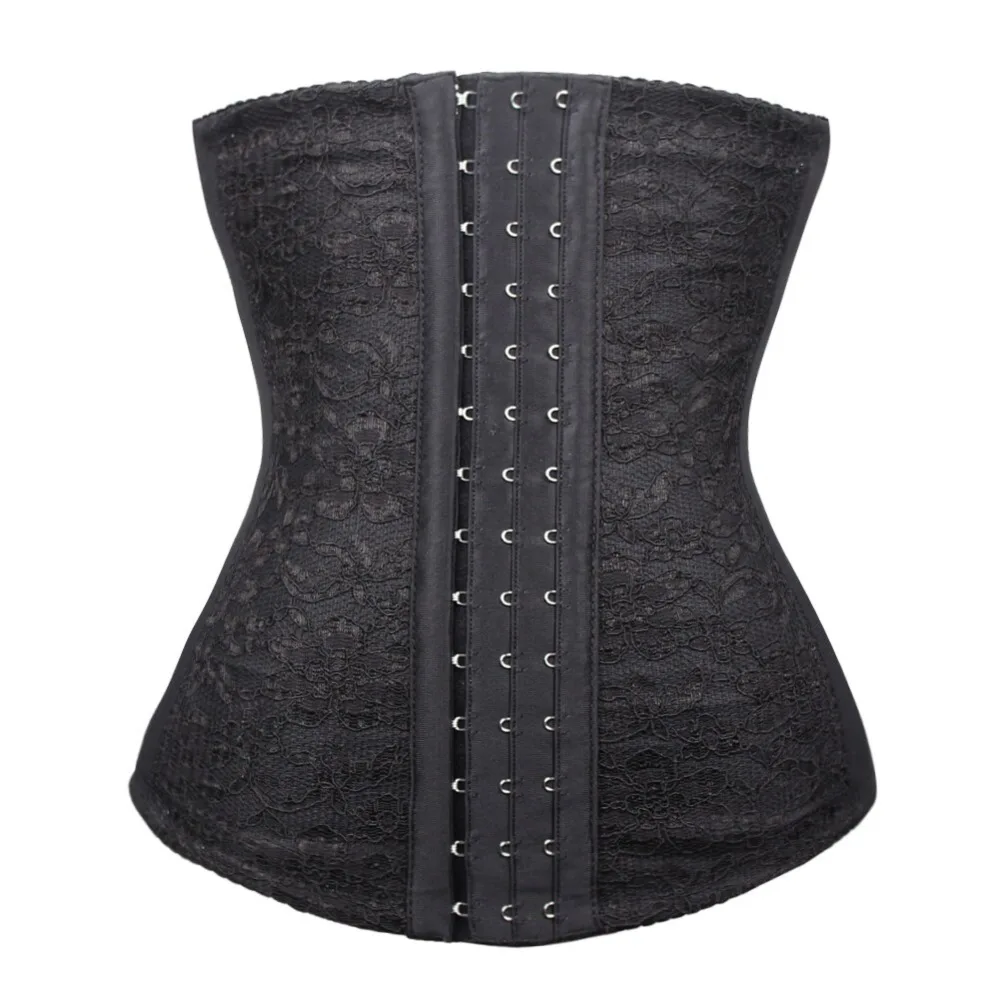 2015 Hot Sale Waist Training Corsets Women Body Shaper Black Steel Boned Cincher Plus Size Underbust Bustiers S-6XL Corselet