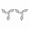 100% 925 Sterling Silver flowers and Alice accessories stud earrings fashion jewelry