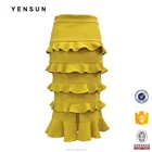 Latest Ladies Workwear Elegant Ruffles Career Pencil Skirt for Women
