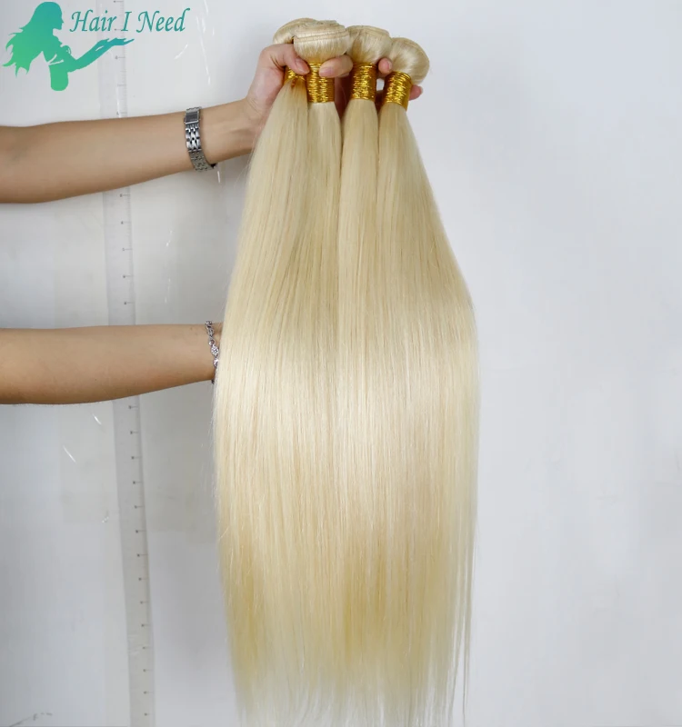 

613 Blonde Straight Indian Human Hair 100% Indian Straight Hair Weave 613 Bundles Human Hair Weft