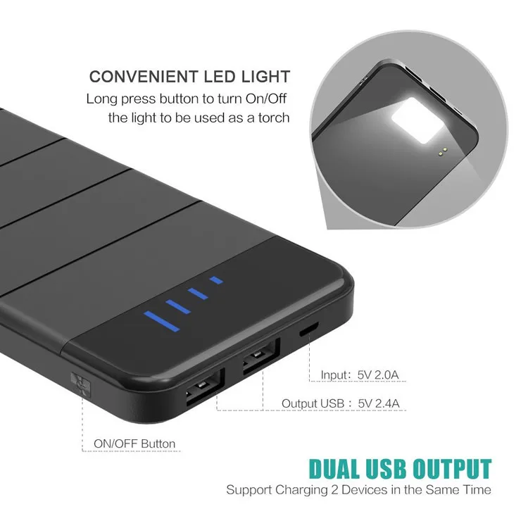 Foldable Solar Waterproof Power Bank 10000 mah - ANKUX.COM