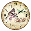 2019 new design 12/24 inches Non-Ticking wooden retro vintage large MDF rustic industrial wall clock for bedroom decoration