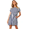 Top selling casual clothing women dress summer girl dress stripes on sale