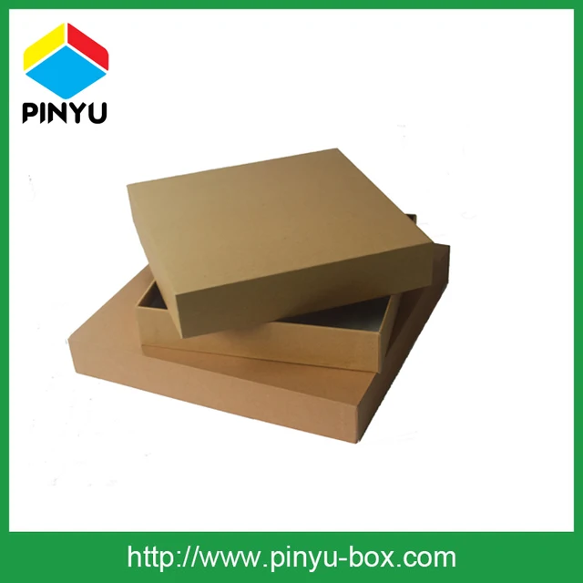 kraft rigid cardboard lid and base type jewelry packaging box