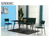 black furniture cheap dining table set with bench and chairs