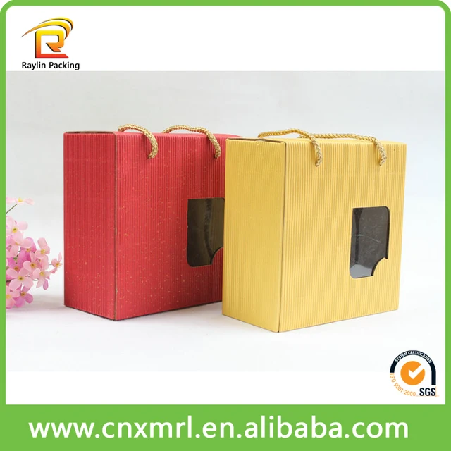 box corrugated paper box paper gift box with clear pvc window