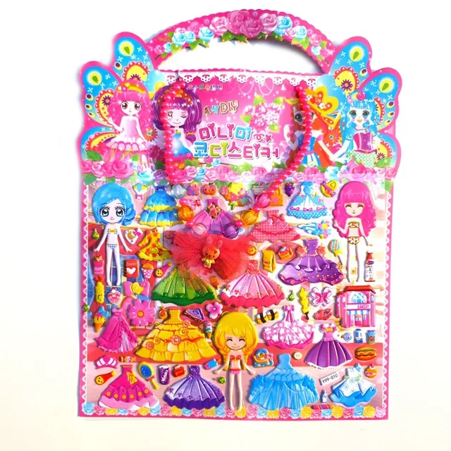 3d baby foam girl dress up sticker puffy stickers for dress up