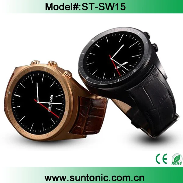 Round Display Android 4.4 smart watch with sim card slot support WIFI GPS Bluetooth