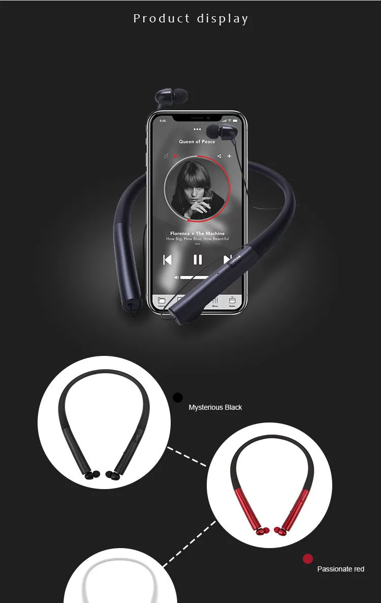 SYYTECH HB-905 neckband retractable wireless Noise reduction headset V4.0Bluetooth stereo sports Headphones - ANKUX.COM