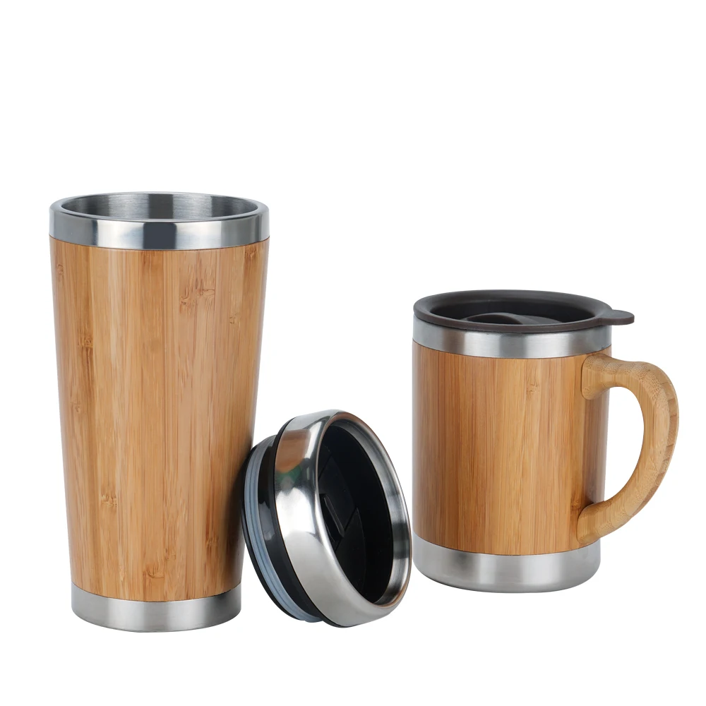 Double wall bamboo insulated thermo mug stainless steel travel mug with pp lid, insulated hot and cold coffee mug
Double wall bamboo insulated thermo mug stainless steel travel mug with pp lid, insulated hot and cold coffee mug