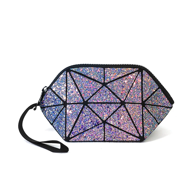 Stock shell shape glitter cosmetic bag sequined geometric makeup bag for women
Stock shell shape glitter cosmetic bag sequined geometric makeup bag for women