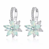 

LUOTEEMI Fashion Flower Stud Earrings AAA Cubic Zirconia Crystal Bridal Earrings Women Girls Fancy Jewellery