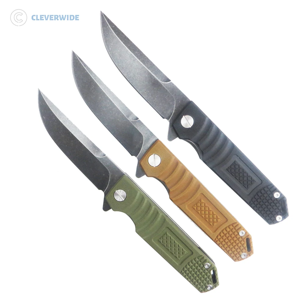 

Free Shipping 2019 new style D2 Steel blade outdoor knife Best Folding Knives for self defense everyday carry, Black;orange;green