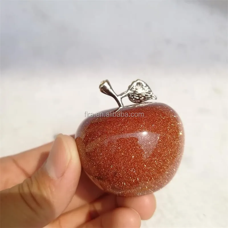 wholesale crystal apple figurine ornaments for christmas gifts