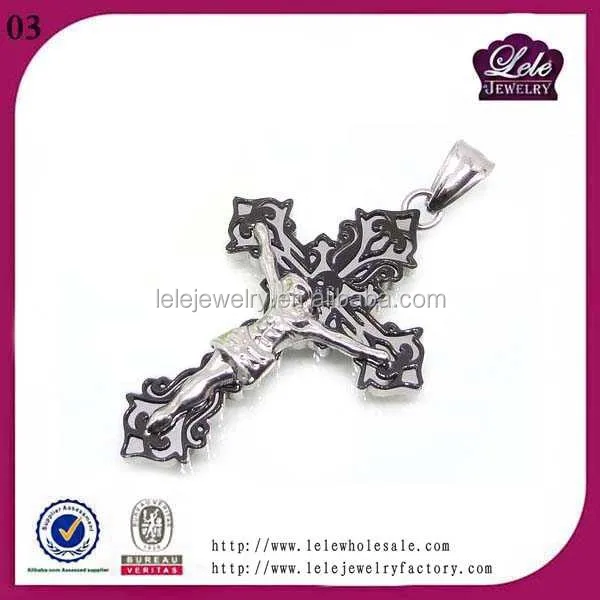 2017 Factory direct wholesale custom stainless steel crucifix cross pendant necklace