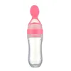 100% food grade silicone baby feeding bottle with spoon