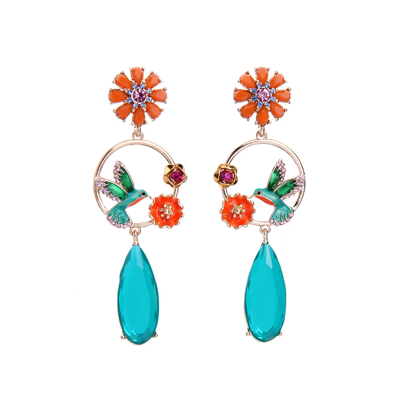 ed01424b Ruby Flower Enamel Hummingbird Bird Large Crystal Pendant Jewelry Trending Earrings 2021, As pictures
ed01424b Ruby Flower Enamel Hummingbird Bird Large Crystal Pendant Jewelry Trending Earrings 2021, As pictures