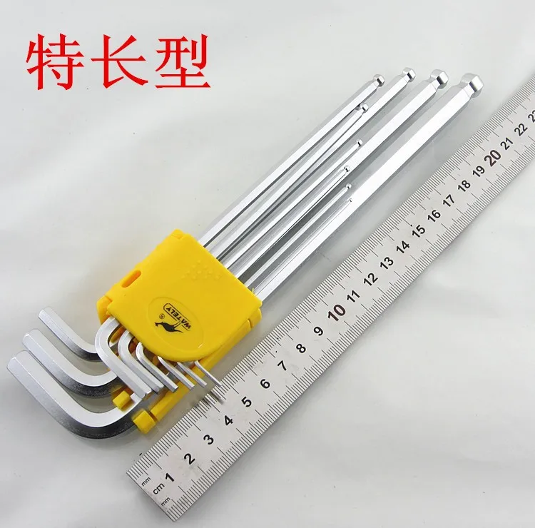 long type and over length type wrench 9 in 1 universal hex key