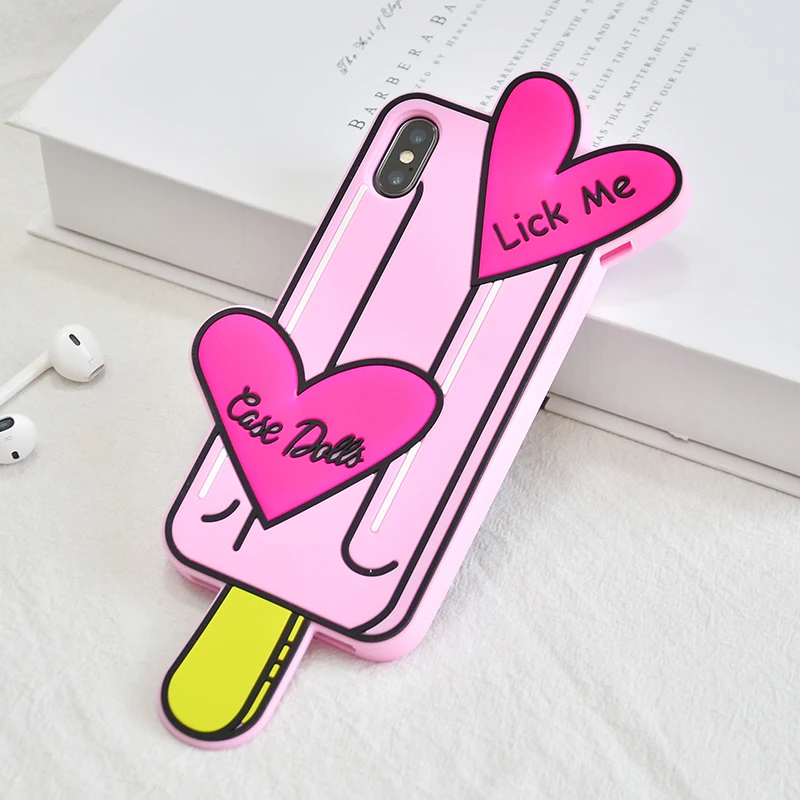 Ice Sucker Design 3d Silicone Cell Phone Case for iPhone 8 7 6 Plus X Mobile Accessories Back Cover
Ice Sucker Design 3d Silicone Cell Phone Case for iPhone 8 7 6 Plus X Mobile Accessories Back Cover