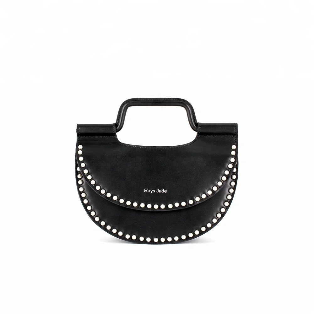 Luxury design custom pearl inlay black genuine leather satchel bag handbag for women
Luxury design custom pearl inlay black genuine leather satchel bag handbag for women