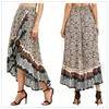 Kaftan asymmetrical long skirt latest fancy floral print crossover asymmetrical skirt