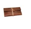 Genuine Leather Roll Up Tobacco Pouch with Rolling Tip Paper Holder Slot