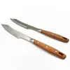 premium wooden rosewood handle tough stainless steel grill cooking knife solid sharp blade BBQ cutlery for camping barbecue
